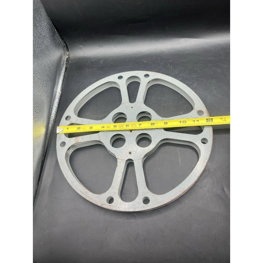 VTG Taylor Reel Corp 16MM 1200 Ft Metal Film Reel MIL-R-214D Rochester NY Gray